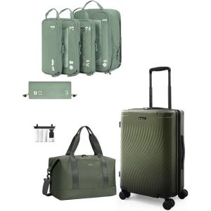 imageECOHUB Bundle Hardside Expandable Carry On Luggage amp 5 Set Compression Packing Cubes
