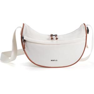 imageECOHUB Crossbody Bags for Women Men Crossbody Purse with Adjustable Strap Structured Crescent Shoulder BagBeige