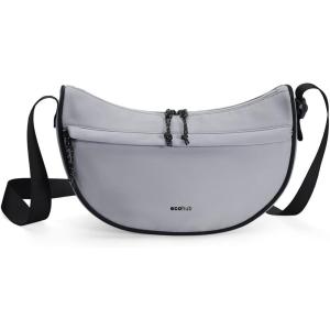imageECOHUB Crossbody Bags for Women Men Crossbody Purse with Adjustable Strap Structured Crescent Shoulder BagGrey