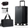 imageECOHUB Hardside Expandable Carry On Luggage amp Toiletry Bag for Men