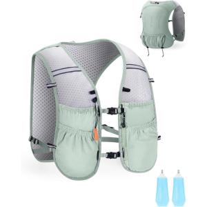 imageECOHUB Running Hydration Vest Backpack with 2500ML Soft Flask Lightweight Trail Running Pack for Men Women Adjustable No Bounce Hydration Backpack for Marathon Hiking CyclingGreen
