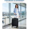 imageECOHUB Carry On Luggage Airline Approved 20 Inch Softside Carry On Suitcase with Spring ShockAbsorbing Spinner Wheels Lightweight Travel Luggage with TSA Lock 22x14x9 CarryOn BagBlack