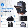 imageECOHUB 17 Travel Backpack for Men United Airlines Personal Item Travel Bag TSA Friendly Business Computer Bag with USB Charging Port amp Wet CompartmentBlueBlack