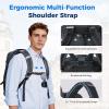 imageECOHUB 17 Travel Backpack for Men United Airlines Personal Item Travel Bag TSA Friendly Business Computer Bag with USB Charging Port amp Wet CompartmentBlueGrey