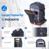 imageECOHUB 17 Travel Backpack for Men United Airlines Personal Item Travel Bag TSA Friendly Business Computer Bag with USB Charging Port amp Wet CompartmentBlueGrey