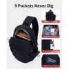 imageECOHUB Crossbody Bags for Men with RFID AntiTheft Lightweight Travel Hiking Sling Backpack Small Sports Shoulder Bag GreyBlack