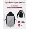 imageECOHUB Crossbody Bags for Men with RFID AntiTheft Lightweight Travel Hiking Sling Backpack Small Sports Shoulder Bag GreyBlack