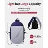 imageECOHUB Crossbody Bags for Men with RFID AntiTheft Lightweight Travel Hiking Sling Backpack Small Sports Shoulder Bag GreyNavy Blue