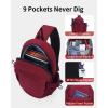 imageECOHUB Crossbody Bags for Men with RFID AntiTheft Lightweight Travel Hiking Sling Backpack Small Sports Shoulder Bag GreyRed