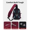 imageECOHUB Crossbody Bags for Men with RFID AntiTheft Lightweight Travel Hiking Sling Backpack Small Sports Shoulder Bag GreyRed