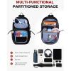 imageECOHUB Crossbody Bags for Women Men AntiTheft RFID Blocking Sling Backpack Water Resistant Chest Shoulder Daypack RedBlack