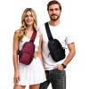 imageECOHUB Crossbody Bags for Women Men AntiTheft RFID Blocking Sling Backpack Water Resistant Chest Shoulder Daypack RedBlack