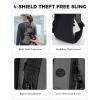 imageECOHUB Crossbody Bags for Women Men AntiTheft RFID Blocking Sling Backpack Water Resistant Chest Shoulder Daypack RedGrey
