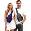 imageECOHUB Crossbody Bags for Women Men AntiTheft RFID Blocking Sling Backpack Water Resistant Chest Shoulder Daypack RedGrey