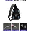 imageECOHUB Crossbody Bags for Women Men AntiTheft RFID Blocking Sling Backpack Water Resistant Chest Shoulder Daypack RedGrey