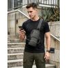 imageECOHUB Crossbody Bags for Women Men AntiTheft RFID Blocking Sling Backpack Water Resistant Chest Shoulder Daypack RedGrey