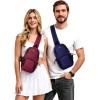 imageECOHUB Crossbody Bags for Women Men AntiTheft RFID Blocking Sling Backpack Water Resistant Chest Shoulder Daypack RedNavy Blue