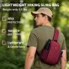 imageECOHUB Sling Bag for Women Men Anti Theft Crossbody Bags Travel Purses Anti Theft Crossbody Hiking Backpacking Packs BlackRed