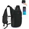 imageECOHUB 15L Lightweight Packable Hiking Backpack for Travel Small Daypack with Chest Strap amp Phone Pocket Water Resistant Foldable Backpack for Men WomenBlack