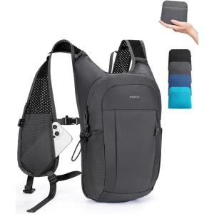 imageECOHUB 15L Lightweight Packable Hiking Backpack for Travel Small Daypack with Chest Strap amp Phone Pocket Water Resistant Foldable Backpack for Men WomenGrey