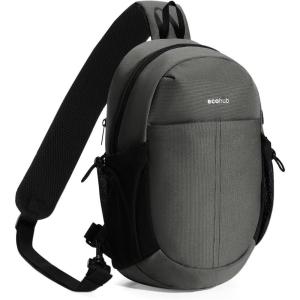 imageECOHUB Crossbody Bags for Men with RFID AntiTheft Lightweight Travel Hiking Sling Backpack Small Sports Shoulder Bag GreyGrey