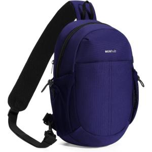 imageECOHUB Crossbody Bags for Men with RFID AntiTheft Lightweight Travel Hiking Sling Backpack Small Sports Shoulder Bag GreyNavy Blue