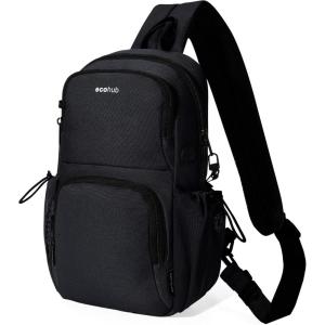 imageECOHUB Crossbody Bags for Women Men AntiTheft RFID Blocking Sling Backpack Water Resistant Chest Shoulder Daypack RedBlack