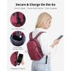 imageECOHUB Mini AntiTheft RFID Backpack for Women and Men WaterResistant Lightweight Travel Daypack with iPad Sleeve Key Holder 9 Pockets Daily Short Trips BlackRed