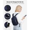 imageECOHUB Mini AntiTheft RFID Backpack for Women and Men WaterResistant Lightweight Travel Daypack with iPad Sleeve Key Holder 9 Pockets Daily Short Trips BlackBlue