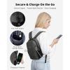 imageECOHUB Mini AntiTheft RFID Backpack for Women and Men WaterResistant Lightweight Travel Daypack with iPad Sleeve Key Holder 9 Pockets Daily Short Trips BlackGrey