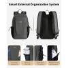 imageECOHUB Mini AntiTheft RFID Backpack for Women and Men WaterResistant Lightweight Travel Daypack with iPad Sleeve Key Holder 9 Pockets Daily Short Trips BlackGrey