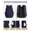 imageECOHUB Mini AntiTheft RFID Backpack for Women and Men WaterResistant Lightweight Travel Daypack with iPad Sleeve Key Holder 9 Pockets Daily Short Trips BlackBlue