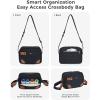 imageECOHUB Crossbody Bag for Women Men Multi Pocket AntiTheft Travel Purse with RFID Blocking Oxford PU Shoulder BagBlack