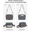 imageECOHUB Crossbody Bag for Women Men Multi Pocket AntiTheft Travel Purse with RFID Blocking Oxford PU Shoulder BagGrey