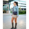 imageECOHUB Crossbody Bag for Women Men Multi Pocket AntiTheft Travel Purse with RFID Blocking Oxford PU Shoulder BagNavy Blue