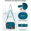 imageECOHUB Crossbody Bag for Women Men Multi Pocket AntiTheft Travel Purse with RFID Blocking Oxford PU Shoulder BagTeal