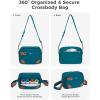 imageECOHUB Crossbody Bag for Women Men Multi Pocket AntiTheft Travel Purse with RFID Blocking Oxford PU Shoulder BagTeal