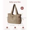 imageECOHUB Tote Bag for Women Work Tote Bags with Laptop Compartment Large Corduroy Tote Bag Shoulder Bag Handbag for TravelDark Khaki