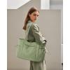 imageECOHUB Tote Bag for Women Work Tote Bags with Laptop Compartment Large Corduroy Tote Bag Shoulder Bag Handbag for TravelGreen