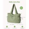 imageECOHUB Tote Bag for Women Work Tote Bags with Laptop Compartment Large Corduroy Tote Bag Shoulder Bag Handbag for TravelGreen