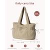 imageECOHUB Tote Bag for Women Work Tote Bags with Laptop Compartment Large Corduroy Tote Bag Shoulder Bag Handbag for TravelKhaki