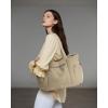imageECOHUB Tote Bag for Women Work Tote Bags with Laptop Compartment Large Corduroy Tote Bag Shoulder Bag Handbag for TravelKhaki