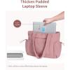 imageECOHUB Tote Bag for Women Work Tote Bags with Laptop Compartment Large Corduroy Tote Bag Shoulder Bag Handbag for TravelPink