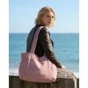 imageECOHUB Tote Bag for Women Work Tote Bags with Laptop Compartment Large Corduroy Tote Bag Shoulder Bag Handbag for TravelPink