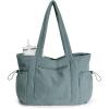 imageECOHUB Tote Bag for Women Work Tote Bags with Laptop Compartment Large Corduroy Tote Bag Shoulder Bag Handbag for TravelBlue Green