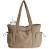 imageECOHUB Tote Bag for Women Work Tote Bags with Laptop Compartment Large Corduroy Tote Bag Shoulder Bag Handbag for TravelDark Khaki