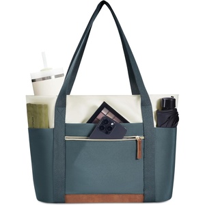 image:imageECOHUB Large Tote Bags for Women Lightweight Laptop Tote Bag for Work Nurse Teacher Travel Totes with Compartments Cup HolderBlue