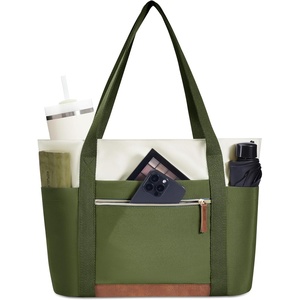 image:imageECOHUB Large Tote Bags for Women Lightweight Laptop Tote Bag for Work Nurse Teacher Travel Totes with Compartments Cup HolderGreen