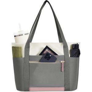 image:imageECOHUB Large Tote Bags for Women Lightweight Laptop Tote Bag for Work Nurse Teacher Travel Totes with Compartments Cup HolderGrey