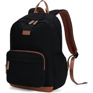 image:imageECOHUB 156 Inch Corduroy Laptop Backpack Professional Work Bag with 30oz Tumbler Side Pockets Aesthetic Vintage College Bookbag Travel Carry On Backpack for Men amp Women BlackBlack